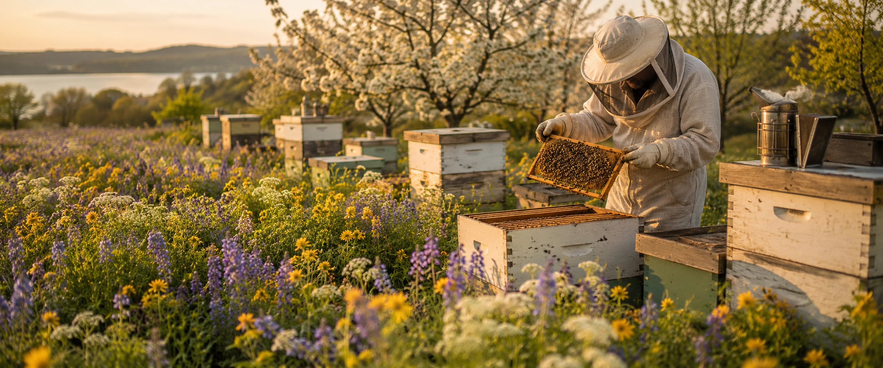 Massachusetts apiary and small-batch Boston Honey Company raw honey jars from named floral origins.