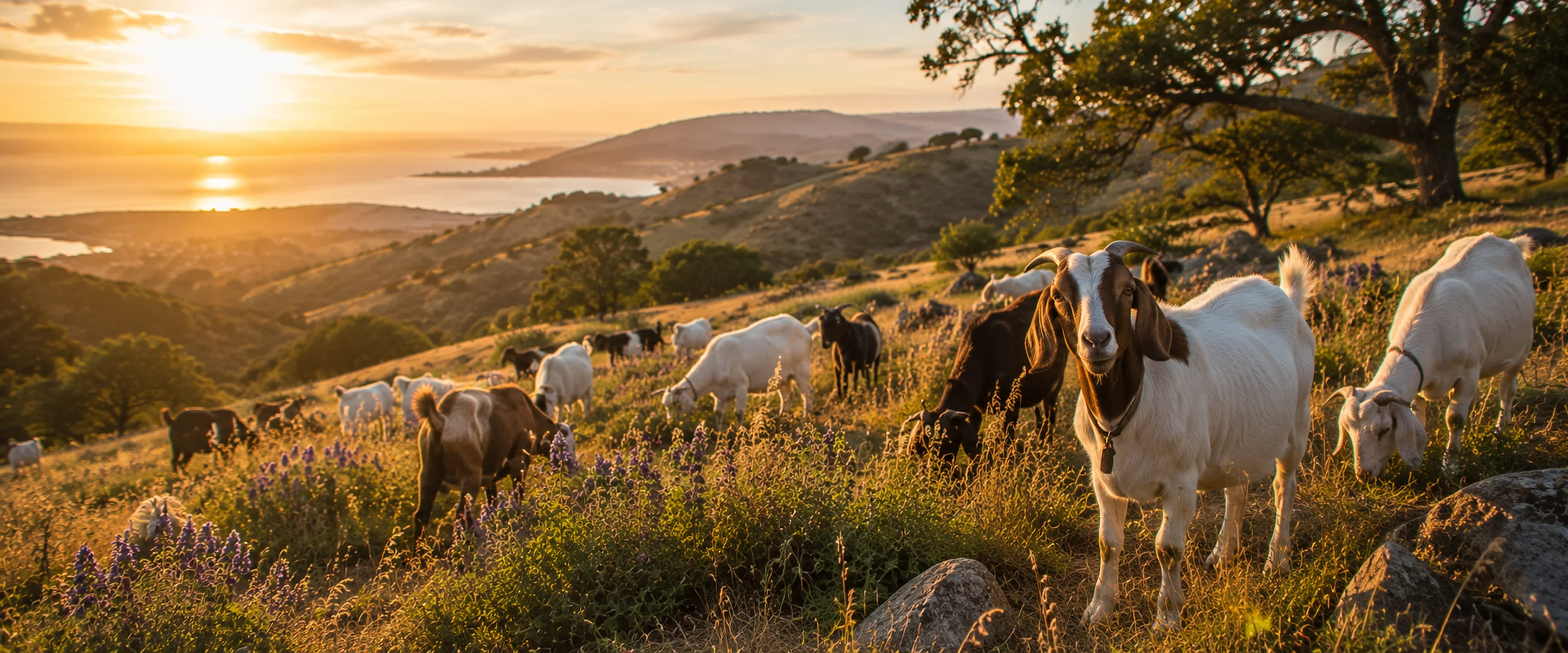 Pasture-raised goats on California rangeland.