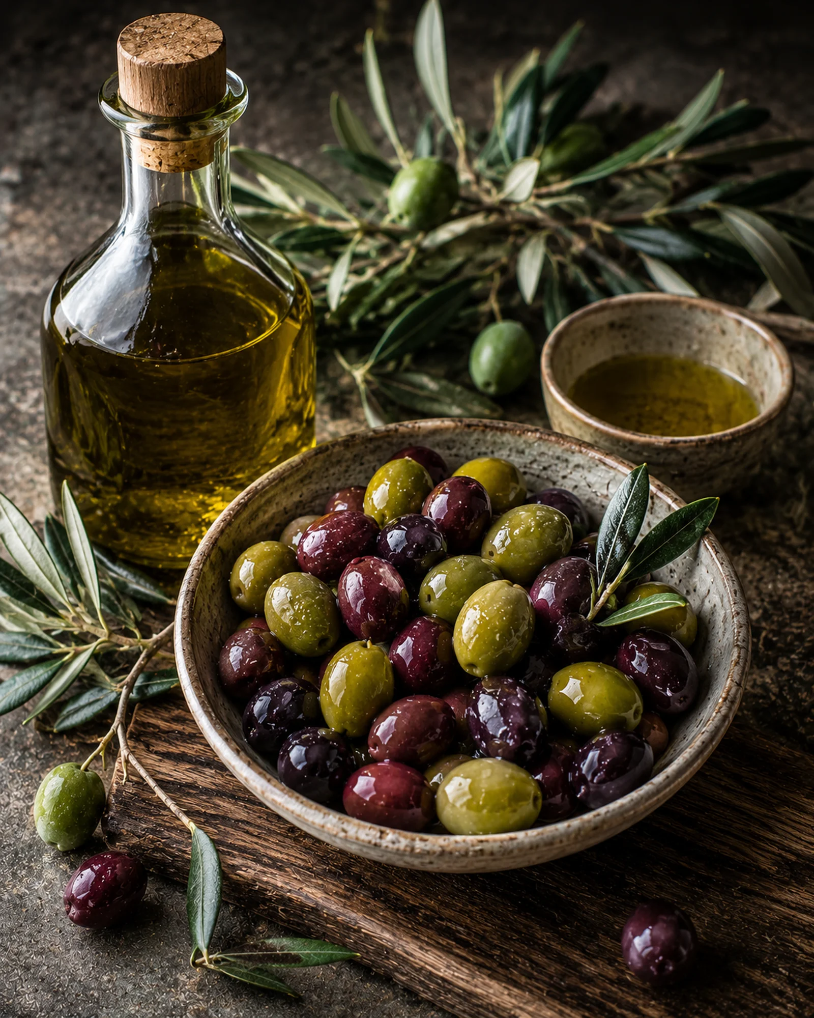 Bottle of harvest-year extra virgin olive oil.